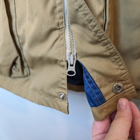 Vintage Gale-Sobel Big & Tall Camel Tan Brown Zip Up Cargo Jacket XL/2XL - Picture 9 of 14